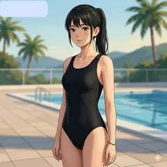 H761ブラックのハイレグ女子水着♪フィットネスやトレーニングや撮影用やアンダーにも♪サイズ11L