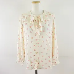 ピエールカルダン Pierre Cardin シャツ ブラウス 長袖 総柄 オフホワイト *T683