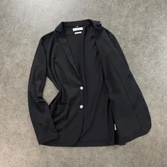 日本製 MORGAN HOMME Tailored Jacket モルガンオム テーラードジャケット シングル ブレザー 春夏秋向け シェルボタン 鹿の子 薄手 無地 ブラック 黒 メンズ XL 大きいサイズのサムネイル