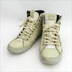 DIESEL / ディーゼル ◆STRING PLUS/ハイカットスニーカー/レザー/ホワイト/26.5cm Y01169 P0878 T1003 【メンズ/MEN/男性/ボーイズ/紳士】【靴/クツ/シューズ/SHOES】 メンズファッション【中古】 
