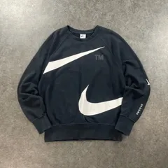 NIKE ナイキ スウェット トレーナー クルーネック フレンチテリー ビッグスウォッシュ 刺繍 ブラック 黒 メンズ L DR8996-010