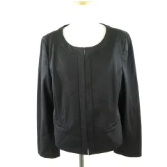 タルボット TALBOTS ノーカラージャケット 長袖 黒 *T971のサムネイル