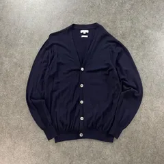 BEAUTY&YOUTH UNITED ARROWS ビューティーアンドユース ユナイテッドアローズ 長袖 ニット カーディガン セーター Vネック シェルボタン ウール 無地 ネイビー 紺 メンズ XL 大きいサイズ
