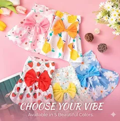 133ドッグウェア　リボン付きワンピース　胸側スナップ　春夏用犬服　小型犬用服　ペット服　ペットウェア　犬の服　小花柄　リバティ風フラワープリント　大花柄　チェリーブロッサム　桜風　犬用ドレス　犬用品　可愛い　まとめ買い　多頭飼い　お洒落　お出かけウェア　花柄