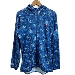 【中古】　Columbia　ナイロンジャンパー　マウンテンパーカー　フード　フルジップ　ポリエステル　総柄　街並み　ダブルジップ　ワンポイント　ブランドロゴ　刺しゅう　アウトドア　古着　/1151