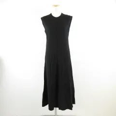 ザラ ZARA ノースリーブワンピース フレア ロング 黒 XS *A544