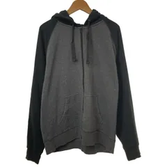 【中古】　Champion　ジップアップパーカー　フード　フルジップ　裏起毛　バイカラー　無地　アメカジ　古着　/7065