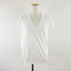 ユナイテッドアローズ UNITED ARROWS カットソー Vネック フレンチスリーブ 白 *A884