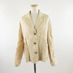 ザラ ZARA テーラードジャケット リネン 長袖 ベージュ S *A291