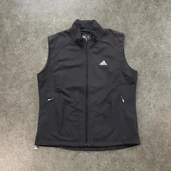 00s adidas Golf アディダスゴルフ ジップベスト ハイネック ロゴ刺繍 ブラック 黒 レディース 810151 AWV002