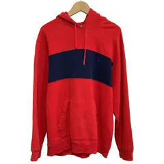 【中古】　POLO by RALPH LAUREN　パーカー　プルオーバー　トップス　裏起毛　バイカラー　ワンポイント　スモールポニー　刺しゅう　古着　/4600
