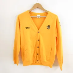 ランドリー Laundry カーディガン 長袖 スウェット地 刺繍 プリント オレンジ S *T709