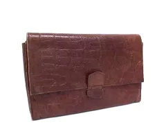 MULBERRY マルベリー クロコダイル型押しレザー パスポートケース パスポートカバー マルチケース メンズ ブラウン系 DM5797