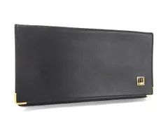 ■極美品■ dunhill ダンヒル レザー 二つ折り 長財布 ウォレット 札入れ カード入れ メンズ レディース ブラック系 DD9454