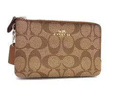 ■極美品■ COACH コーチ F66506 シグネチャー PVC マルチポーチ マルチケース 小物入れ レディース メンズ ブラウン系 DM6360