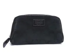■美品■ COACH コーチ シグネチャー キャンバス マルチポーチ マルチケース 小物入れ レディース メンズ ブラック系 DM6362