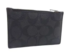 COACH コーチ C4281 シグネチャー PVC×レザー フラグメントケース コインケース カードケース メンズ ブラック系 DM6046