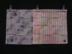 ■美品■ HANAE MORI ハナエモリ コットン100％ 花柄 フラワー ハンカチ ハンカチーフ レディース 2点セット まとめ売り DM6217