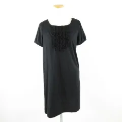 クミキョク 組曲 KUMIKYOKU ミニワンピース フリル 半袖 黒 2 *A277