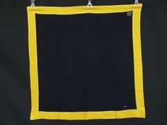 ■美品■ Max Mara マックスマーラ シルク100% 大判 スカーフ ストール ショール レディース ネイビー系×イエロー系 DM6816のサムネイル