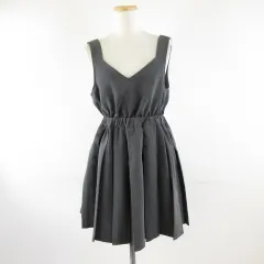 ヘザー Heather キャミプリーツワンピース ミニ グレー F *A403