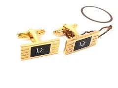 ■新品同様■ ChristianDior ディオール ヴィンテージ カフスボタン カフリンクス アクセサリー ゴールド系×ブラック系 DM6823