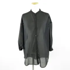 グラシア GLACIER シアーシャツ 七分袖 黒 L *A607