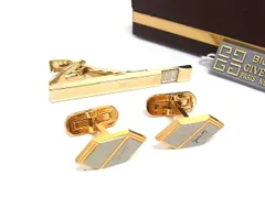 GIVENCHY ジバンシィ カフスボタン カフリンクス ネクタイピン 2点セット ビジネス 紳士 メンズ ゴールド系×シルバー系 DM6938のサムネイル