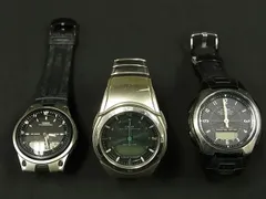 ■稼働品含む■美品~■ CASIO カシオ ウェーブセプター等 SS等 ソーラー等 5気圧防水等 腕時計 ウォッチ 3点セット まとめ売り DD9547