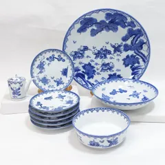 肥前鍋島焼　鍋島寿山造 ◆【和食器】肥前鍋島焼/唐子大皿取分揃 アンティーク 雑貨 有田焼 ギフト【中古】 