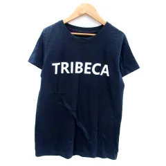 アッパーハイツ upper hights Tシャツ カットソー クルーネック 半袖 プリント 0 XS 紺 ネイビー オフホワイト /HO15のサムネイル