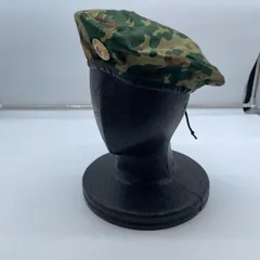 【Y-633】ロシア軍 ベレー帽 迷彩 カモフラ 赤星バッジ付き ミリタリー キャップ メンズ レディース 古着 コスプレ