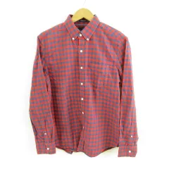 アメリカンイーグル AMERICAN EAGLE OUTFITTERS ボタンダウンシャツ 長袖 チェック 赤 M *T997
