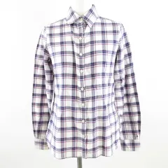 トミーヒルフィガー TOMMY HILFIGER シャツ 長袖 チェック 紫 白 6 *A102