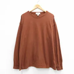 XL/古着 エディーバウアー 長袖 ビンテージ Tシャツ メンズ 90年代 90s 無地 大きいサイズ コットン クルーネック USA製 茶【spe】 26mar12