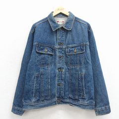 XL/古着 Knockout 長袖 デニム ジャケット メンズ 90年代 90s 刺繍 