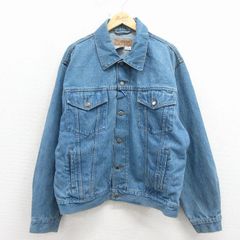 XL/古着 Knockout 長袖 デニム ジャケット メンズ 90年代 90s 刺繍 