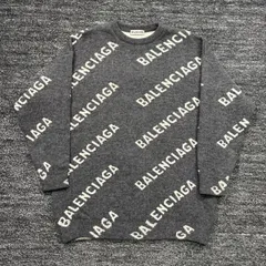 BALENCIAGA ALL OVER LOGO KNIT GREY XS バレンシアガ オールオーバーロゴ ニット グレー ■のサムネイル