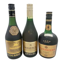 186000 新品未使用 ブランデー COURRIERE MAXENCE NAPOLEON ナポレオン COURVOISIER V.S.O.P コニャック 700ml 3点まとめ売りのサムネイル