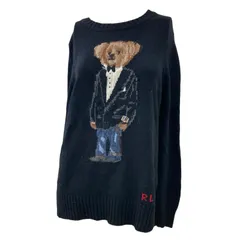 186005 POLO RALPH LAUREN ポロ・ラルフローレン プルオーバーニット ポロベア M ブラック メンズ