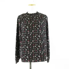 グラシア GLACIER カットソー ブラウス 長袖 花柄 黒 M *T531