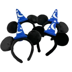 186001 現状品 Disney ディズニー カチューシャ ミッキー ブラック 魔法使い ユニセックス 4点まとめ売り