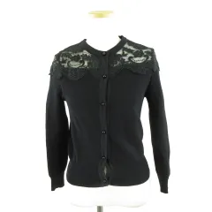 EMILLOARDS カーディガン レース 長袖 黒 M *A515