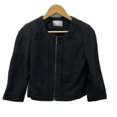 M-premierBLACK(エムプルミエブラック) ジャケット サイズ36 S レディース - 黒 七分袖/ジップアップ/肩パッド/ショート丈/秋/冬のサムネイル