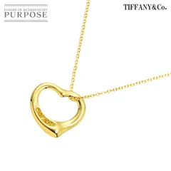 ティファニー TIFFANY&Co. オープンハート 幅15.8mm ダイヤ ネックレス 40cm K18 YG イエローゴールド 750 Open Heart Necklace 90317377