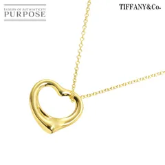 ティファニー TIFFANY&Co. オープンハート 幅15.7mm ネックレス 40cm K18 YG イエローゴールド 750 Open Heart Necklace 90317416