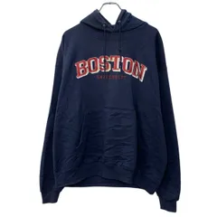 メキシコ製 Champion ロゴスウェット パーカー XL ネイビー チャンピオン プルオーバー ワンポイントロゴ フーディー 秋物 a804-5131