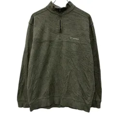 Columbia ロゴスウェット トレーナー M カーキ コロンビア ハーフジップ ワンポイント刺繍 アウトドア スポーティー 春秋物 a804-5133