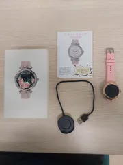 C624　スマートウォッチ レディース 丸型　ピンク