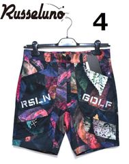 新品 ラッセルノゴルフ ハーフパンツ スプレー柄 ルチャ ストレッチ